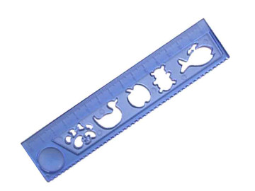 REGUA  15CM AZUL VAZADA C/LUPA