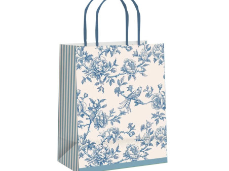 SACOLA PAPEL 22X15X8 VERSALHES AZUL-AV.