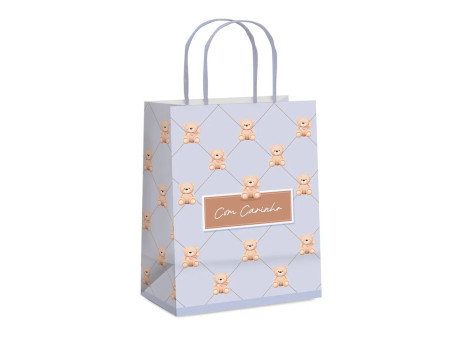 SACOLA PAPEL 32X27X13 URSINHO AZUL G-AV.