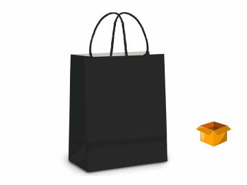 SACOLA PAPEL 16X09X21 PRETA...