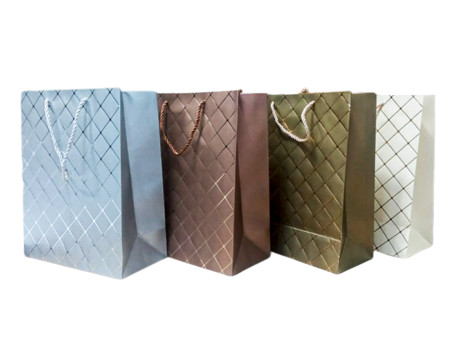 SACOLA PAPEL 26X32X12 TEXT.GOLD-AV.