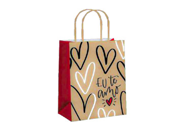 SACOLA PAPEL 26X19X9 TE AMO-AV