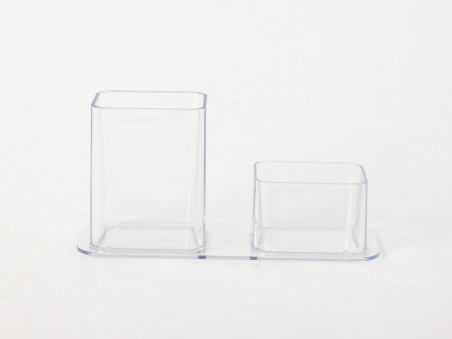 PORTA CANETA/CLIPS TRANSPARENTE