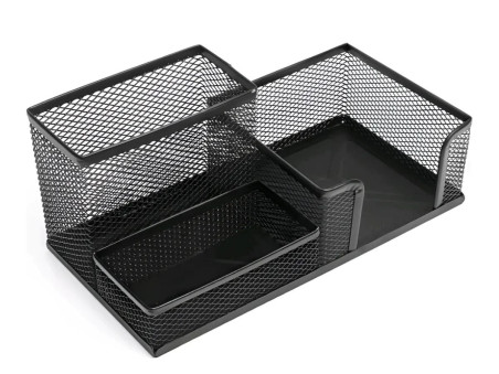 PORTA CANETA/LAPIS ARAMADO PRETO 3 DIV.