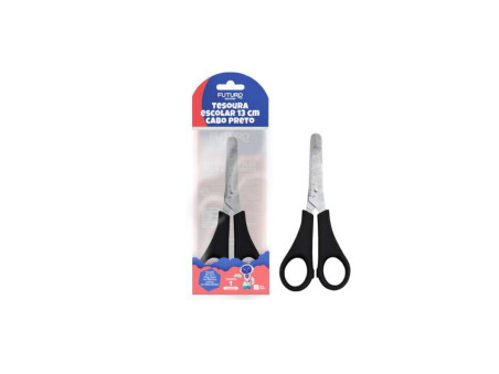 TESOURA ESCOLAR 13CM.CABO PRETO-AV