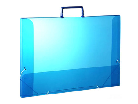 MALETA A3 30MM.AZ.PP.TRANSL.C/ELASTICO