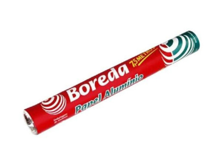 PAPEL ALUMINIO 30CMX 7,5MT BOREDA-AV