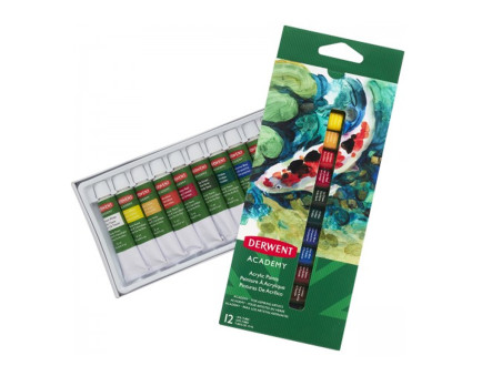 TINTA ACRILICA ACADEMY DER.12CORES 12ML