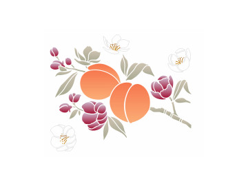 STENCIL FRUTAS E FLORES...