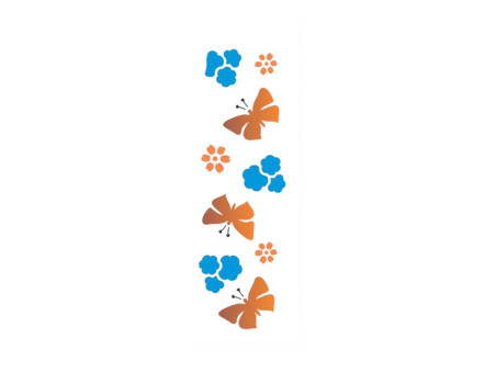 STENCIL BORBOLETAS E FLORES 10X30 0479