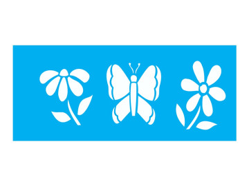 STENCIL BORBOLETAS E FLORES...