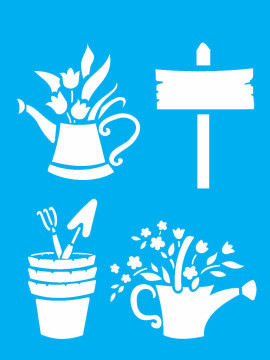 STENCIL JARDINAGEM 15X20CM...