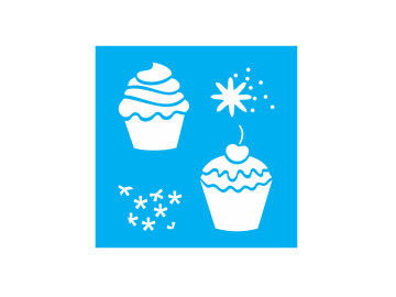 STENCIL CUPCAKES 14X14CM...