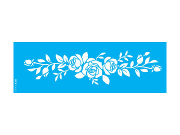 STENCIL FLORES ROSA 10X30 3463