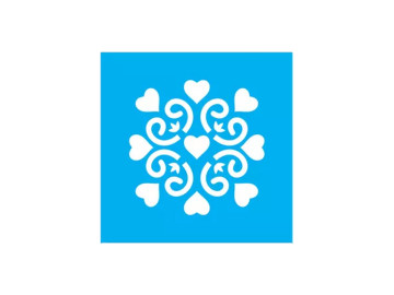 STENCIL CORACOES 10X10CM -...