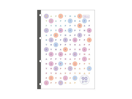 CADERNO FICHARIO  80F.HAPPY 90GR.