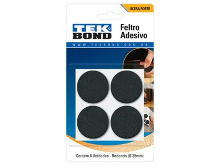 PROTETOR FELTRO 35MM.PRETO REDONDO C/08