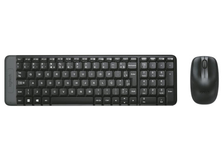 KIT TECLADO SEM FIO+MOUSE PRETO MK235