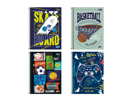 CADERNO UNIV.400F.20M.MAIS MASCULINO CD.