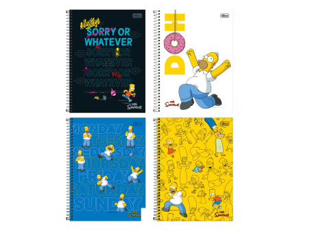 CADERNO UNIV.160F.10M.SIMPSONS  CD.