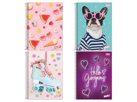 CADERNO UNIV.200F.10M.FLIP FEMININA CD.