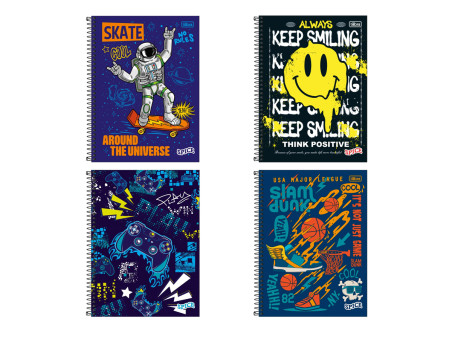 CADERNO UNIV.160F.10M.SPICE MASC.CD.