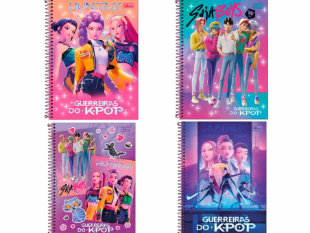 CADERNO UNIV. 80F.1M.GUER KPOP+ADESIV.CD