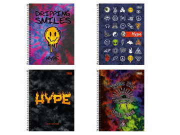 CADERNO UNIV.320F.20M.HYPE CD.