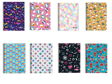 CADERNO UNIV.240F.10M.POP COLLECTION CD.