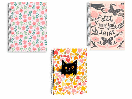 CADERNO UNIV.160F.10M.BOM + FEMININO CD