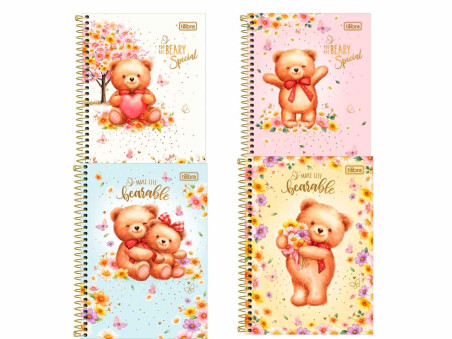 CADERNO UNIV. 80F.1M.LOVE BEARS+ADE. CD.