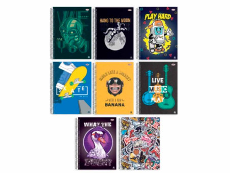 CADERNO UNIV.160F.10M.BOM+ MASC.CD