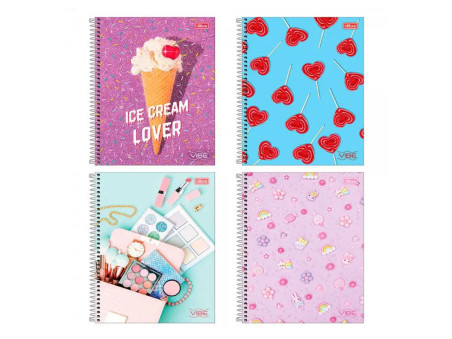 CADERNO UNIV.160F.10M.VIBE FEM.CD.