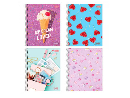 CADERNO UNIV.320F.20M.VIBE FEM.CD