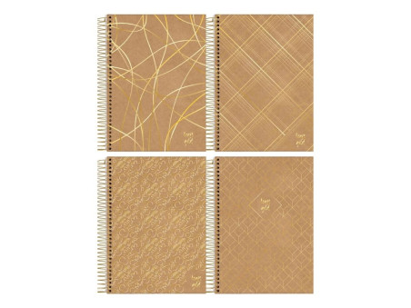 CADERNO UNIV. 80F.1M.KRAFT GOLD-GARRA-CD
