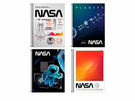 CADERNO UNIV. 80F.1M.NASA+ADESIVOS CD.