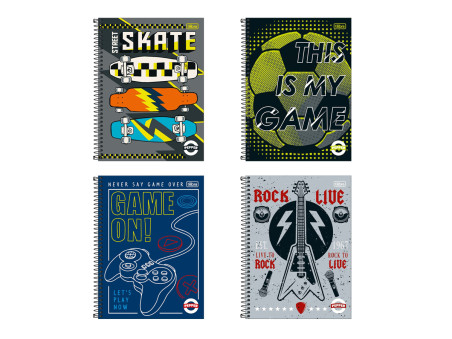 CADERNO UNIV. 80F.1M.PEPPER MASCUL.CD.