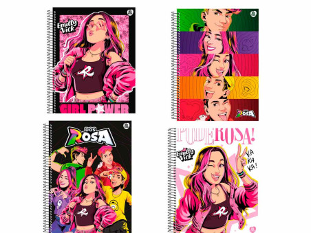 CADERNO UNIV. 80F.1M.DOS ROSA+ADESIVO CD