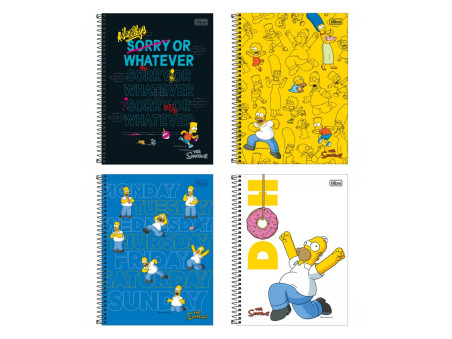 CADERNO UNIV. 80F.1M.SIMPSONS+ADESIV.CD.